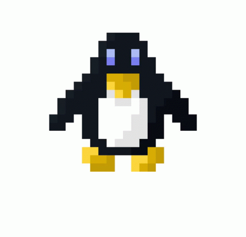 Small pixel penguin mascot