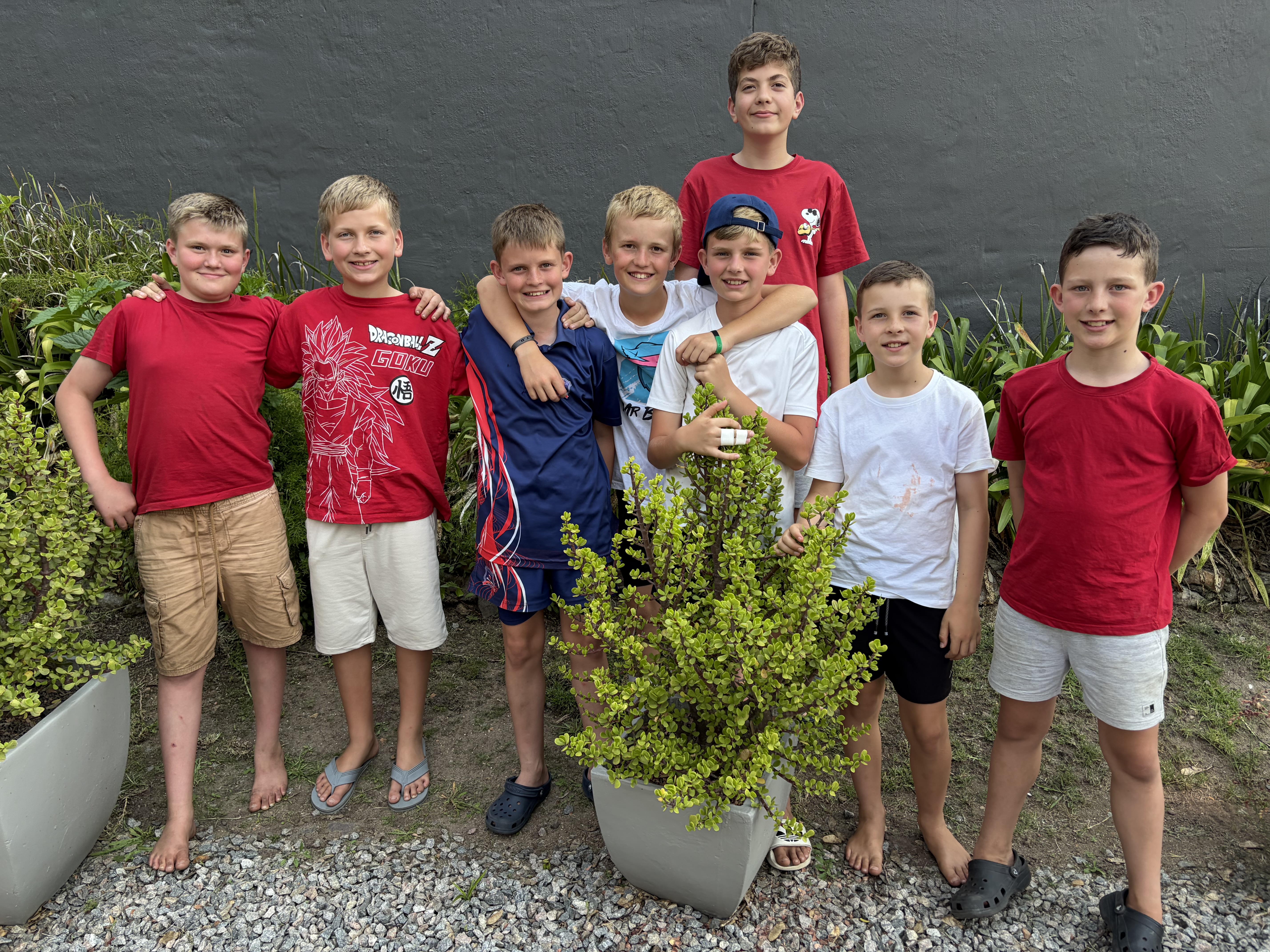 The RoboKids team together outdoors